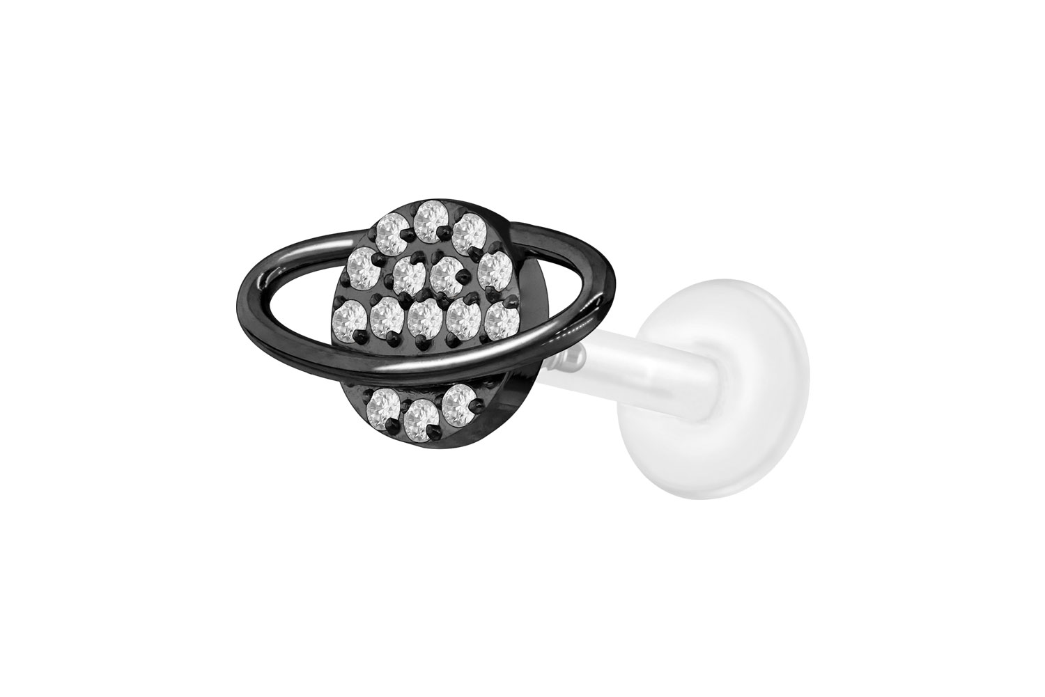 PTFE Labret Piercing mit Innengewinde + Titan-Aufsatz KRISTALLPLANET